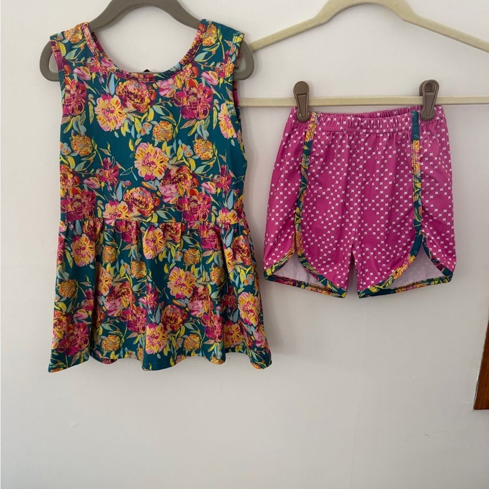 Vibrant Floral and Polka Dot Kids Set size 5t